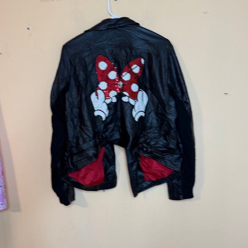 Torrid Disney Minnie Mouse Faux Leather Moto Jacket Women’s Size 2 (18-20)